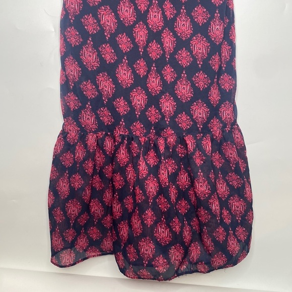 Lucky Brand Women's Blue & Pink Print Button-Down Sleeveless Maxi Dress sz Small - Picture 13 of 13